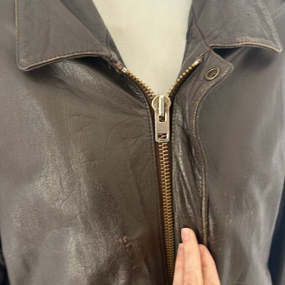 Vintage Wilson’s Leather Brown Leather 70s Flight Bomber - Picture 5 of 10